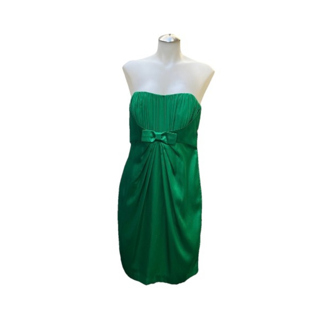 Delaru Elegant Green Strapless Dress